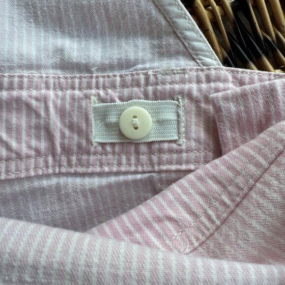 BONPOINT Pale Pink Stripe Overalls Girls 8 Stretch Cotton Bib Dungarees Classic - Picture 6 of 9